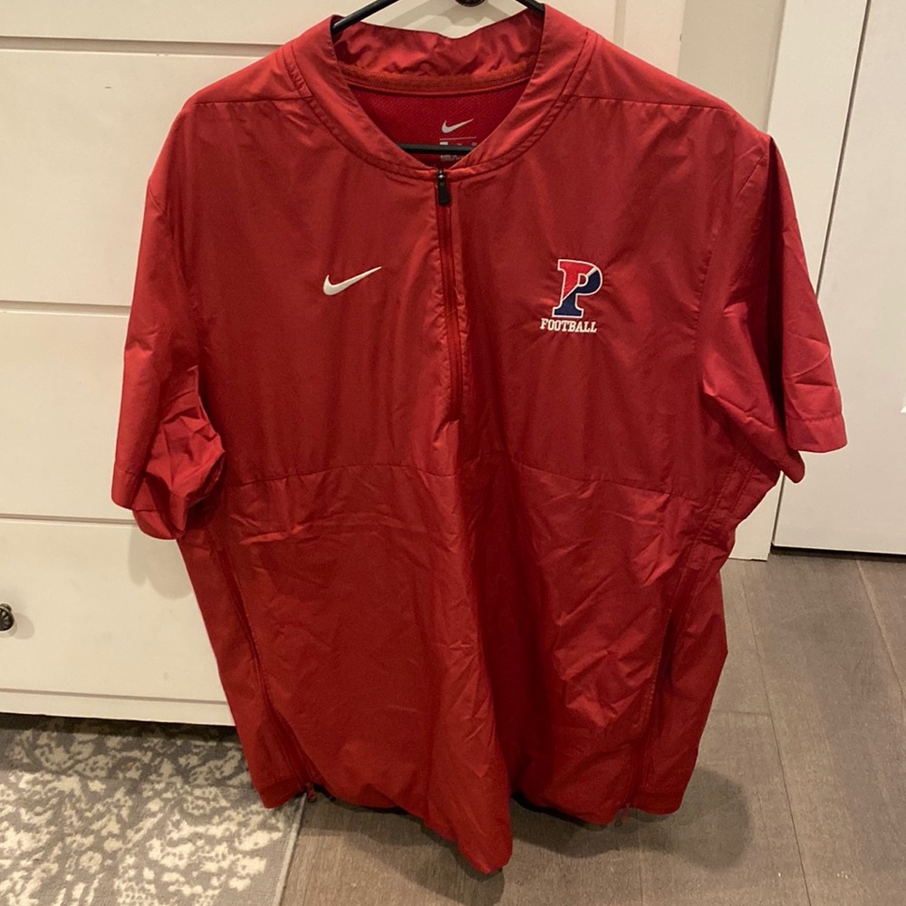 Red Nike Coach’s top. Quarter zip. Penn Football
